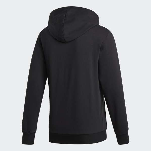 Schwarz Essentials 3-Streifen Fleece Kapuzenjacke