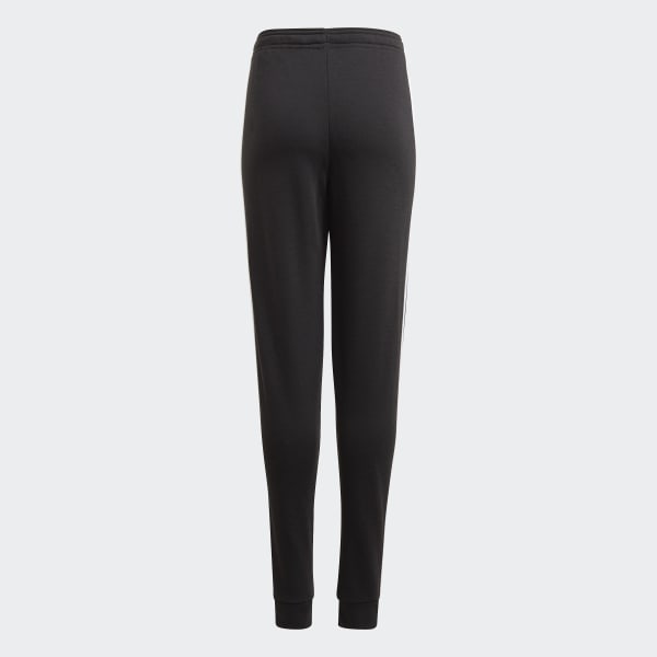 Negro Pantalón adidas Essentials 3 Tiras Felpa Francesa
