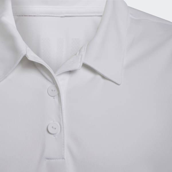 White Girls' Performance Primegreen Golf Polo Shirt