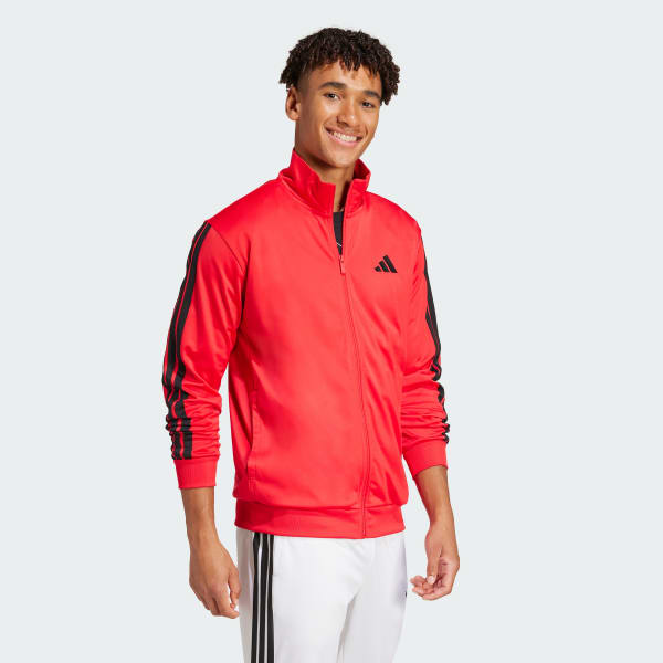 adidas 3-Stripes Tricot Regular Track Jacket - Red | Free