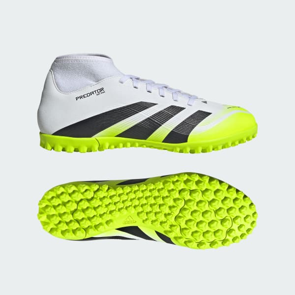 Blanco Zapatos de fútbol Predator Club Sock para césped artificial