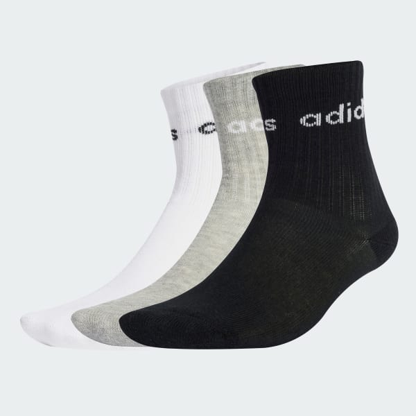 White Linear Kids Crew 3 Pairs Per Pack Socks