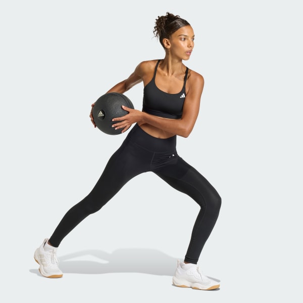 Preto Top Esportivo Suporte Leve Optime Essentials Workout