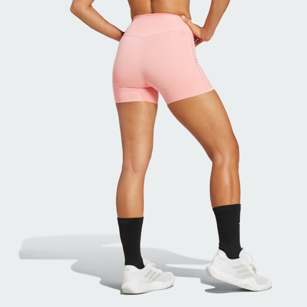 Pink Optime 4-Inch Raw-Cut-Hem Leggings