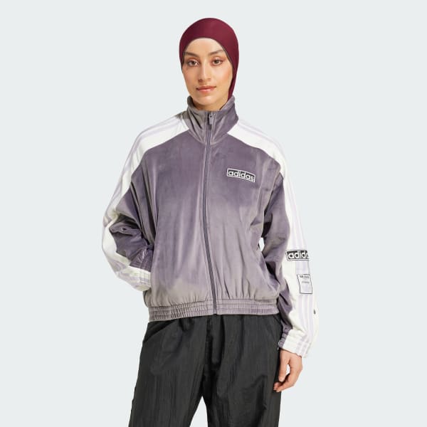 Adidas originals velour track top deals
