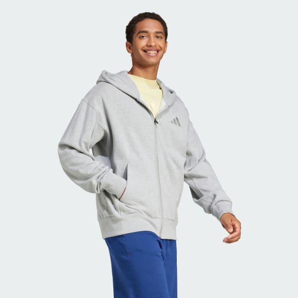Xam Áo Hoodie Khóa Kéo Vải Thun Da Cá ALL SZN