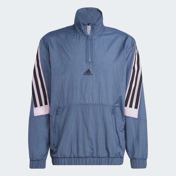Blauw Future Icons 3-Stripes Woven Sweater TJ349