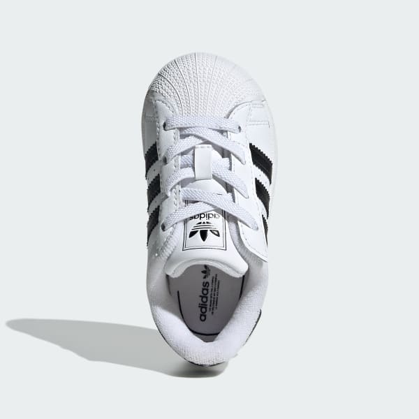 Blanco Zapatillas Superstar II con cordones elásticos para niños
