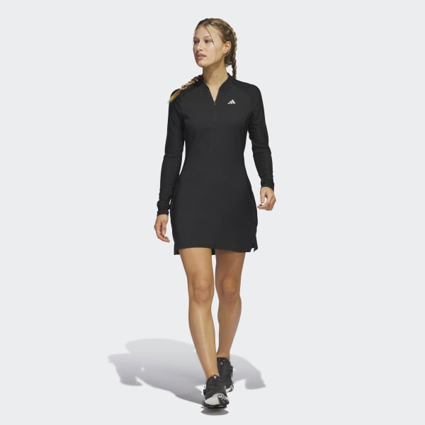 adidas Long Sleeve Golf Dress - Black, Women's Golf