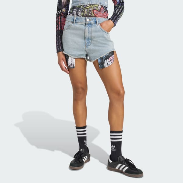 Blauw adidas x Jeremy Scott Denim Short