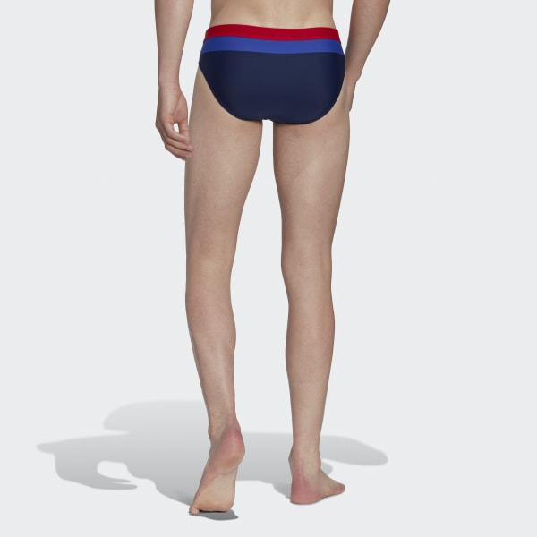 Blue Colorblock Swim Trunks