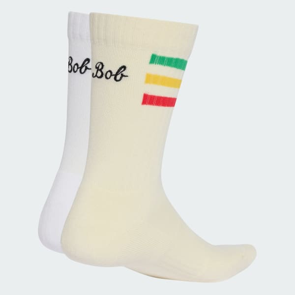 White Unisex Bob Marley 2-Pack Crew