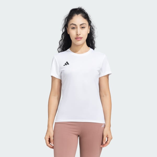 White ADIZERO E TEE