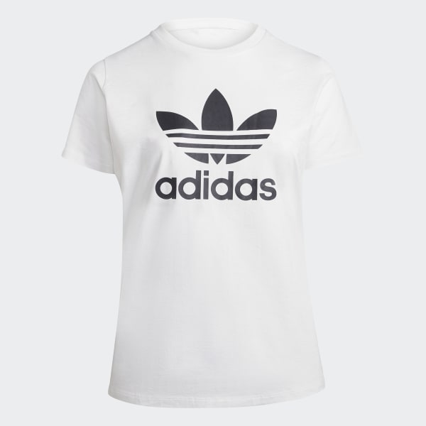 Branco T-shirt Trefoil Adicolor Classics (Plus Size)
