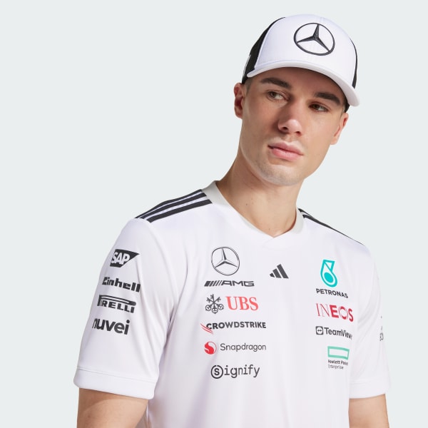 White MERCEDES - AMG PETRONAS FORMULA ONE TEAM SNAPBACK STAR TRUCKER CAP
