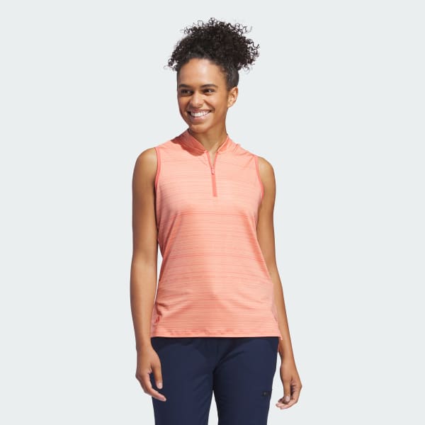 Red Ultimate365 Stripe Sleeveless Polo Shirt
