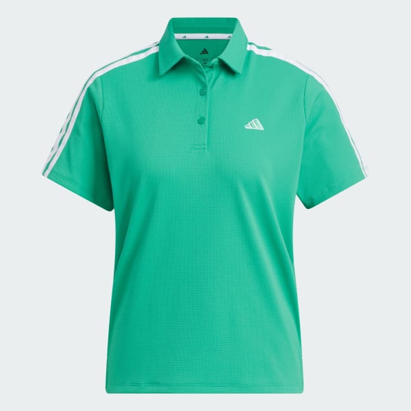 สีเขียว เสื้อโปโลแขนสั้นผ้าปิเก้ 3-STRIPES CLIMACOOL