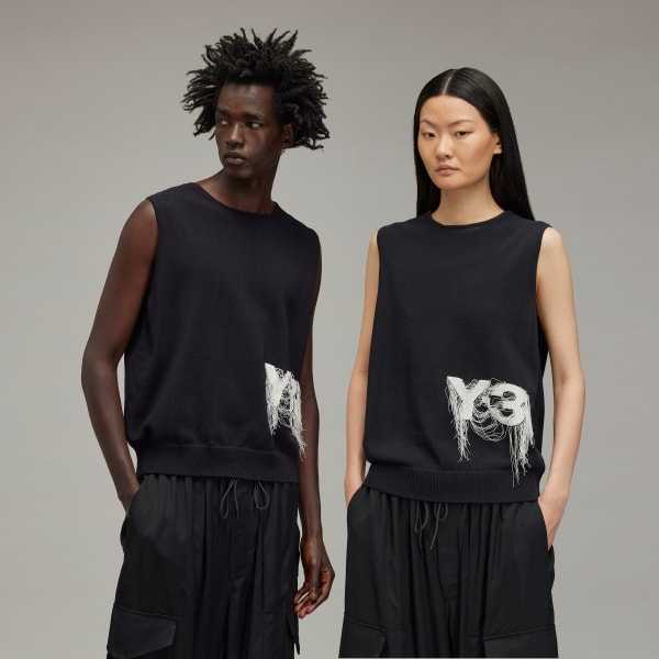 Black Y-3 Logo Knit Vest