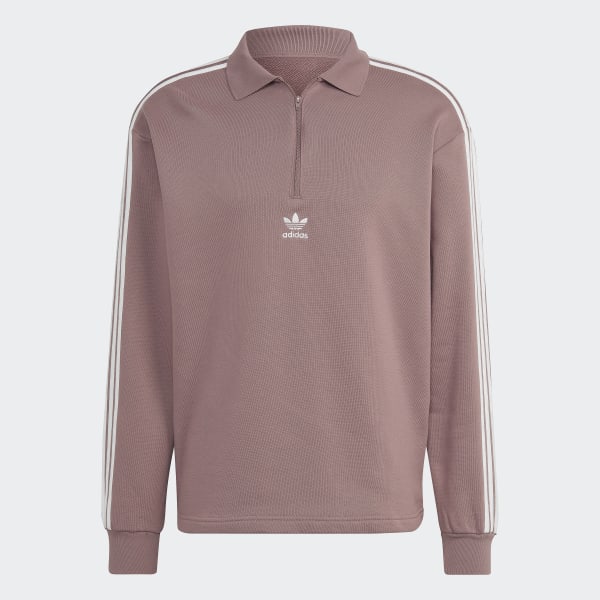 Roxo Polo de Manga Comprida 3-Stripes Adicolor