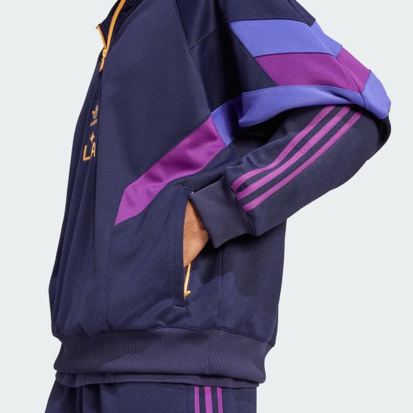 adidas LA Galaxy Originals Half-Zip Crew Sweatshirt - Blue | Free