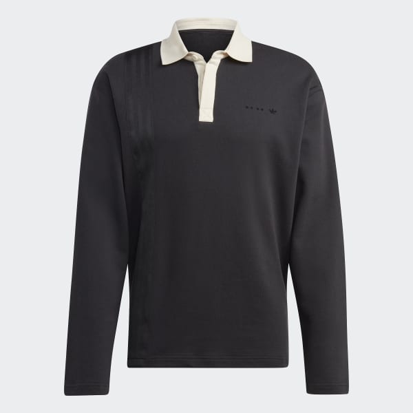 Svart adidas RIFTA Metro Long Sleeve Rugby Shirt