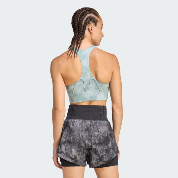 Green adi365 Running Pocket Graphic Medium Support Bra