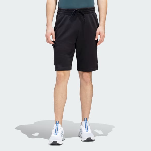 Black ESSENTIALS FRENCH TERRY CARGO SHORTS