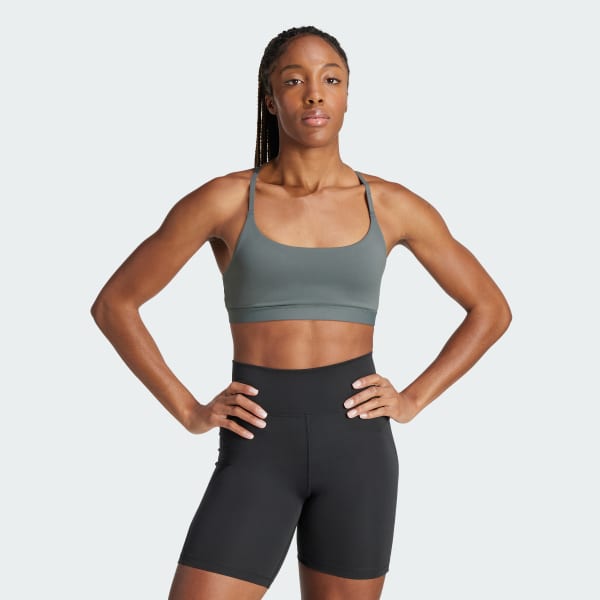 Buy Adidas All Me Light Support Sports Bra In Grey