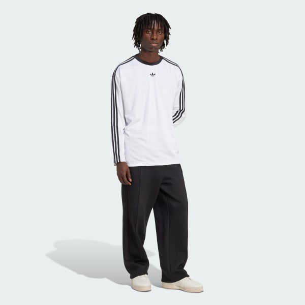 White adidas Adicolor Jacquard Long-Sleeve Jersey