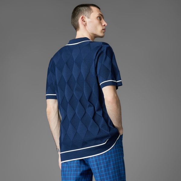 Adidas Originals Argyle Knit Polo Shirt WORLDWIDE DELIVERY