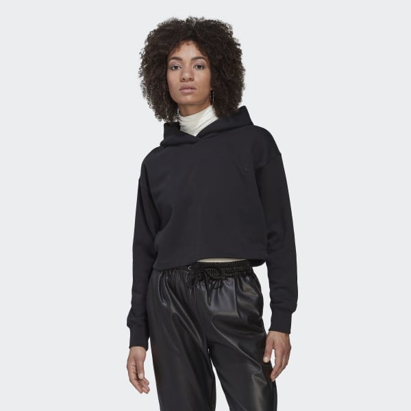 Black Adicolor Contempo Crop Hoodie