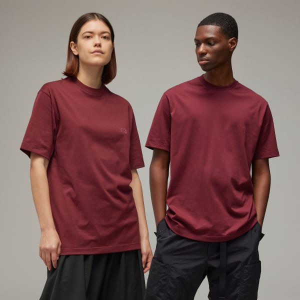 Burgundy Y-3 Relaxed Short Sleeve Tee