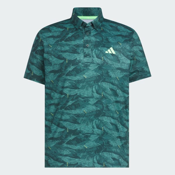 Hijau Polo Lengan Pendek Bergambar Aop