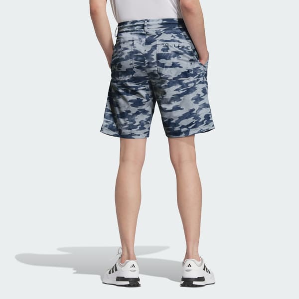 Blue Allover Print Golf Shorts