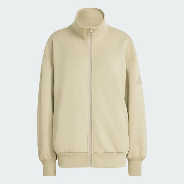 สีน้ำตาล เสื้อทรงหลวมซิปยาวเต็มตัว Soft Lux