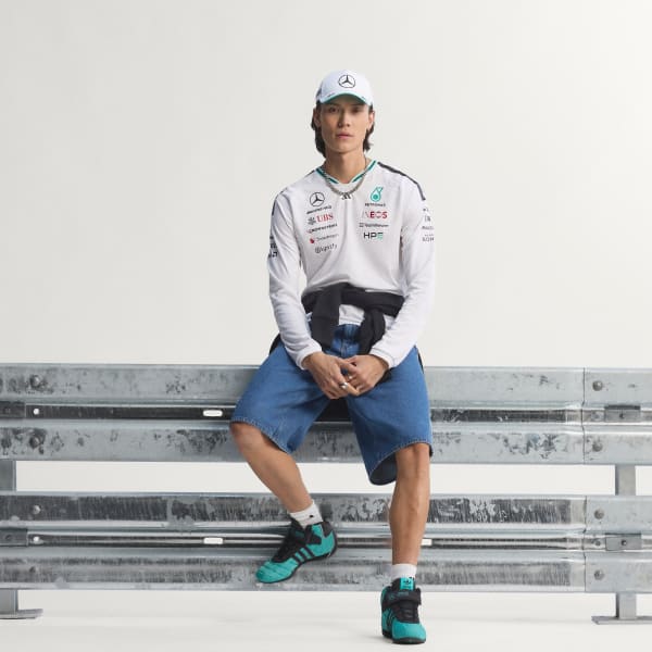 Blanco PLAYERA MERCEDES - AMG PETRONAS F1 TEAM DRIVER DE MANGA LARGA VERSIÓN PROFESIONAL