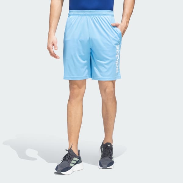 Blue Linear Graphic Shorts