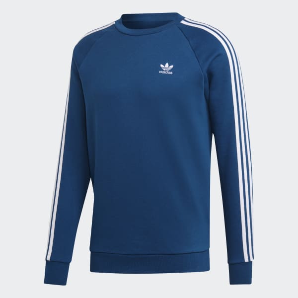 adidas 3-Stripes Crewneck Sweatshirt - Blue | adidas Malaysia