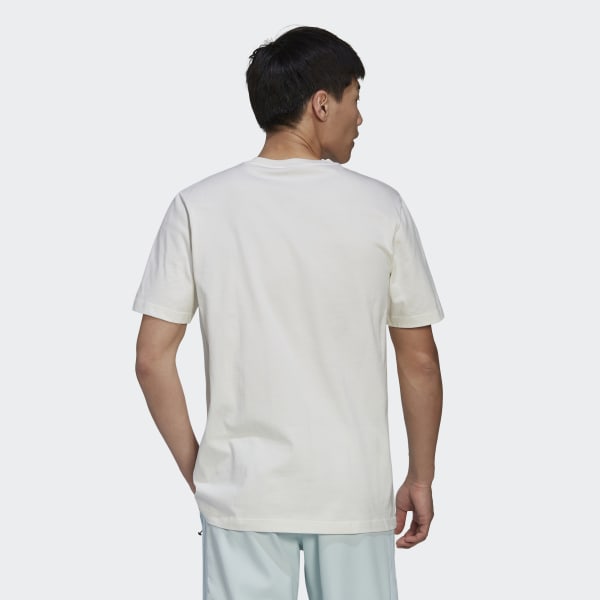 Bialy adidas Adventure Mountain Front Tee