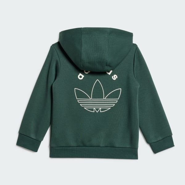 Green Graphic Hoodie Set Kids