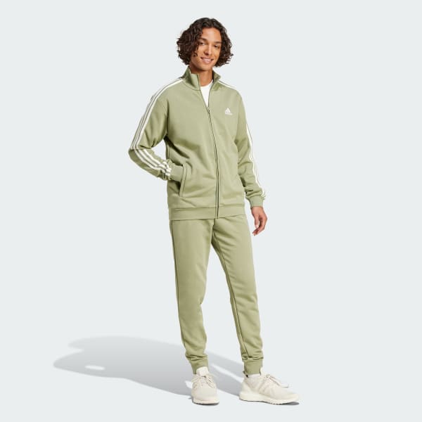 Green Basic 3-Stripes French Terry Track Suit