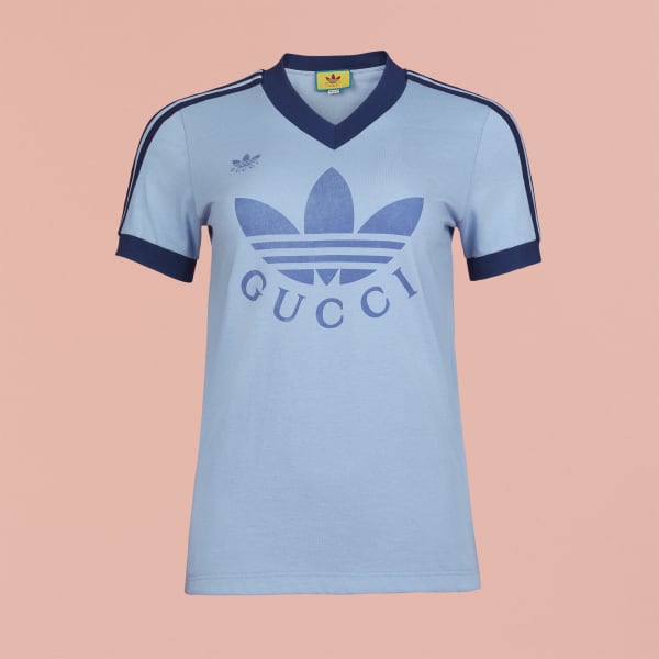 Blue adidas x Gucci V-Neck T-Shirt BUH62