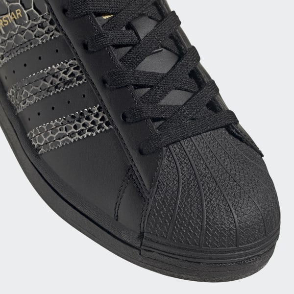 adidas superstar womens black and gold