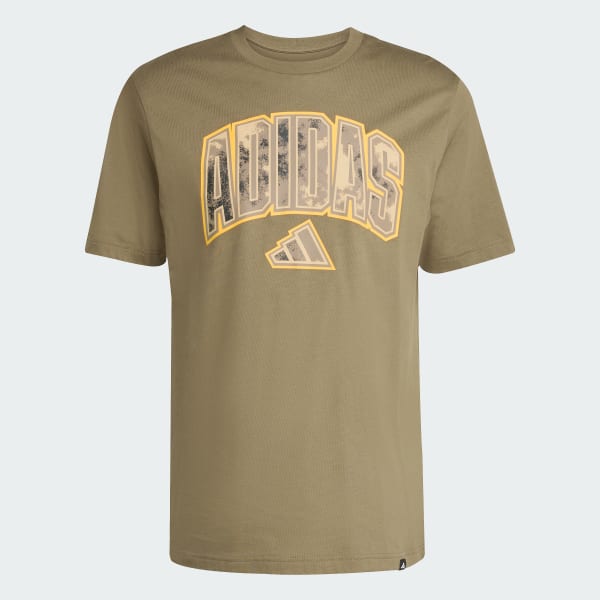 zelená Camo Script Graphic T-Shirt