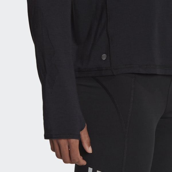 Svart Run Icons Made with Nature Running Long Sleeve T-skjorte CZ868