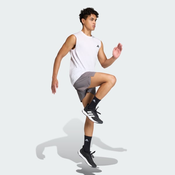 สีขาว เสื้อยืดแขนกุด WORKOUT ESSENTIALS FEELREADY