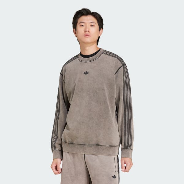 Black Premium Essentials Retro Washed Crew Sweatshirt