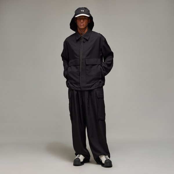 Siyah Y-3 Sport Uniform Yamalı Antrenör Ceketi