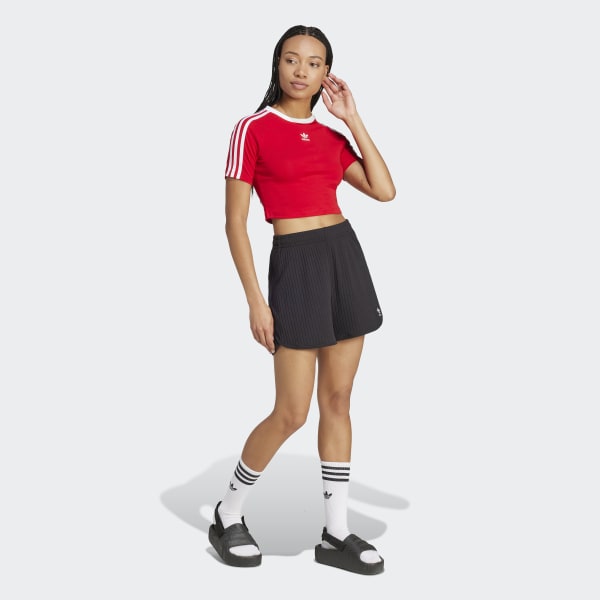 ☆adidas☆ 3S Baby Tee Red adidas 3-Stripes Baby Tee - Red | Free Shipping with adiClub