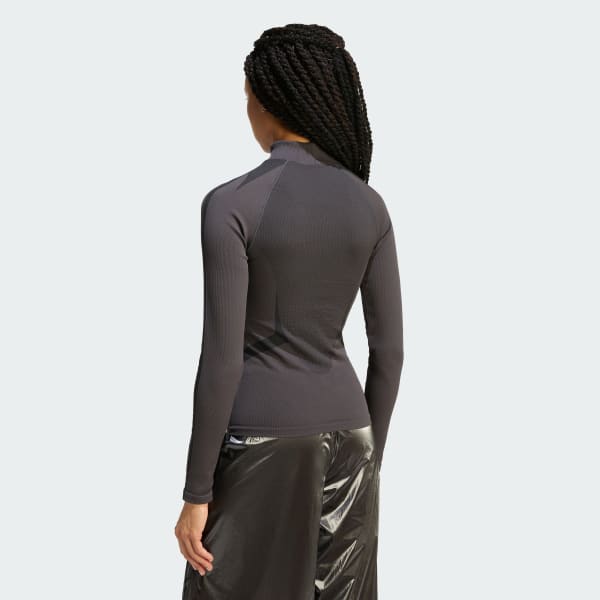 Nero t-shirt a maniche lunghe